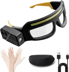 Rechargeable LED Glasses Headlight,Motion Sensor & Touch Control,5 Modes USB-C Light Up Eyewear Headlamp IPX4 Waterproof for Running,Fishing,Cycling,Hiking,Hands-Free Lighting