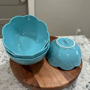 Set de 4 tazones para sopa Marbella color aqua