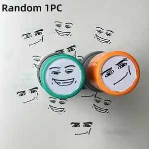 Emoji Pattern Stamp Set with Ink Pad, Fun Reusable Emoji Stamps, Custom Rubber Stamps for Daily Use Labels & Pantry Labels, Office Supplies