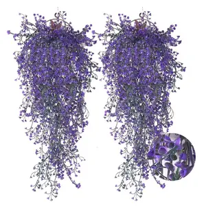 6 Piece Artificial Hanging Vine Plants, Fake Ivy Flowers for Garden Wall Decor, UV Resistant Realistic Hanging Plants for Home Garden Decoration, House Plants Decor