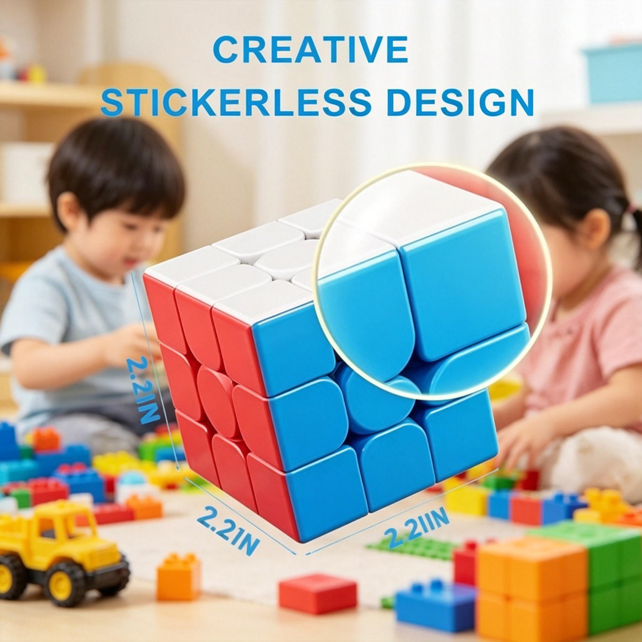 Moyu Meilong 3C Speed Cube 3x3x3 Stickerless Magic Cube Fast Smooth Turning Vivid Colour 3D Puzzle Brain Toy Travel Games Quicker Than Original
