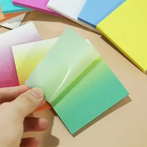 4pcs of New Gradient Color Sticky Notes, Gradient Color Stationery, Marker Pen, Notebook, Office Message Paper, 50 Stickers
