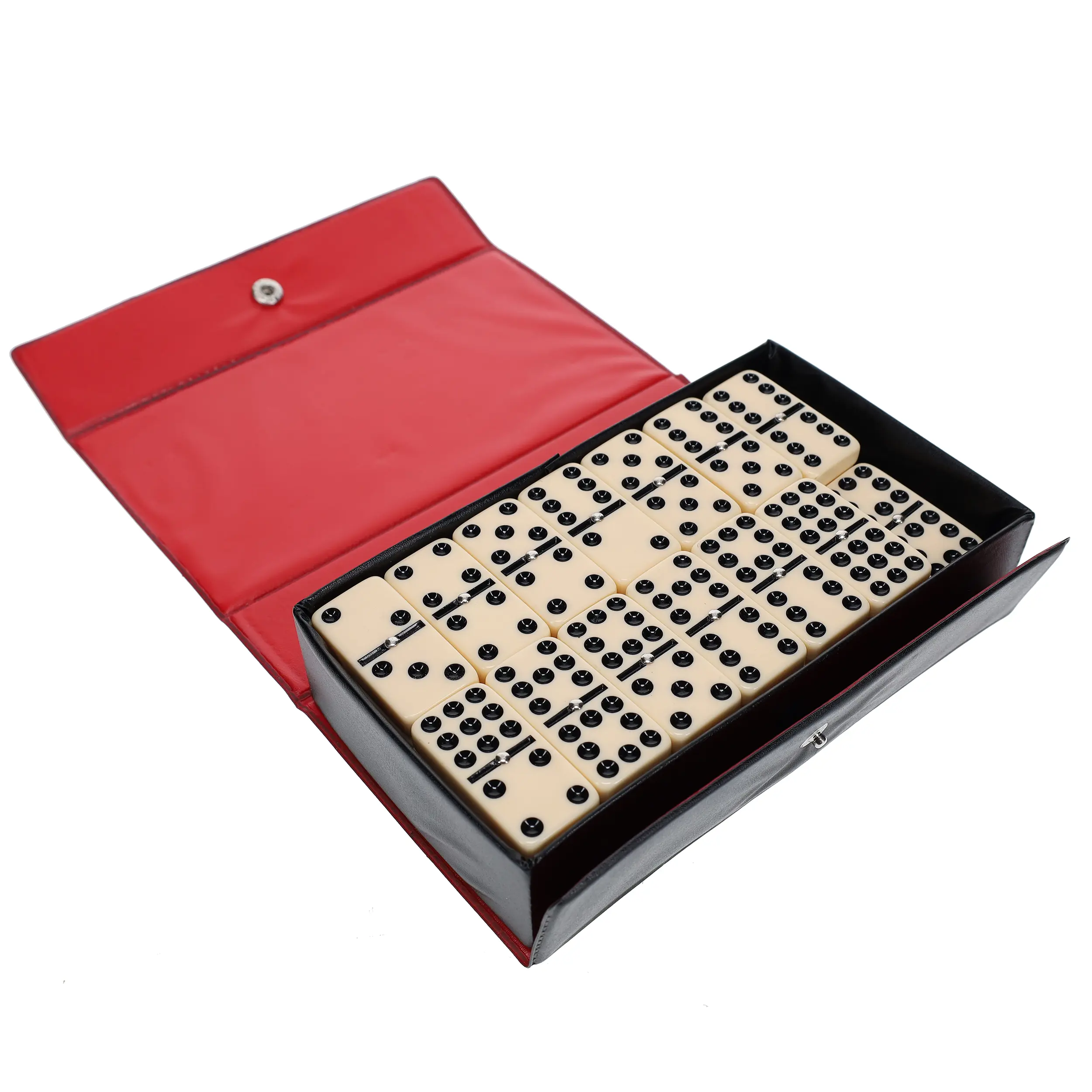 WE Games Double Nine Dominoes With Spinners Club-sized - Ivory Tiles