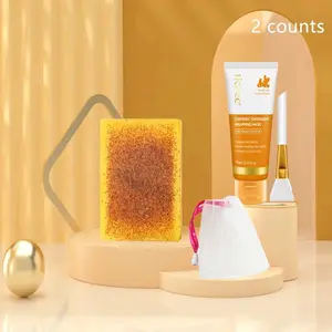 Lemon Turmeric Kojic Acid Care, Lemon Turmeric Kojic Acid Soap & Turmeric Collagen Sleeping Mask, Gentle and Skin-friendly, Moisturizing, Cleansing and Exfoliating, Suitable for All Skin Types