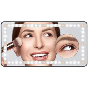 Car Visor Vanity Mirror, 1X/10X Magnification Rechargeable Sun Visor Mirror with 60 LED 3 Light Modes Adjustable  TiKenSo