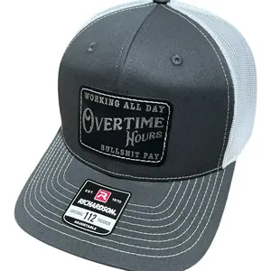 Richardson 112 Working All Day Overtime Hours BS Pay Blue Collar Hat Unisex Baseball Cap