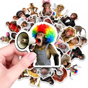 50pcs Cute Monkey Stickers, Suitable for Scrapbooks, Diaries, Laptops, Water Bottles, Cars, Etc. A Gift with A Positive Message and A Design Based on Faith.