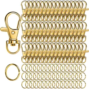 Multi-Piece Lobster Clasp & Keychain Set, Jewelry Making Kit, Includes Keyring Clips & Rings, Ideal for Keys, Jewelry Making, Crafts, Accessories