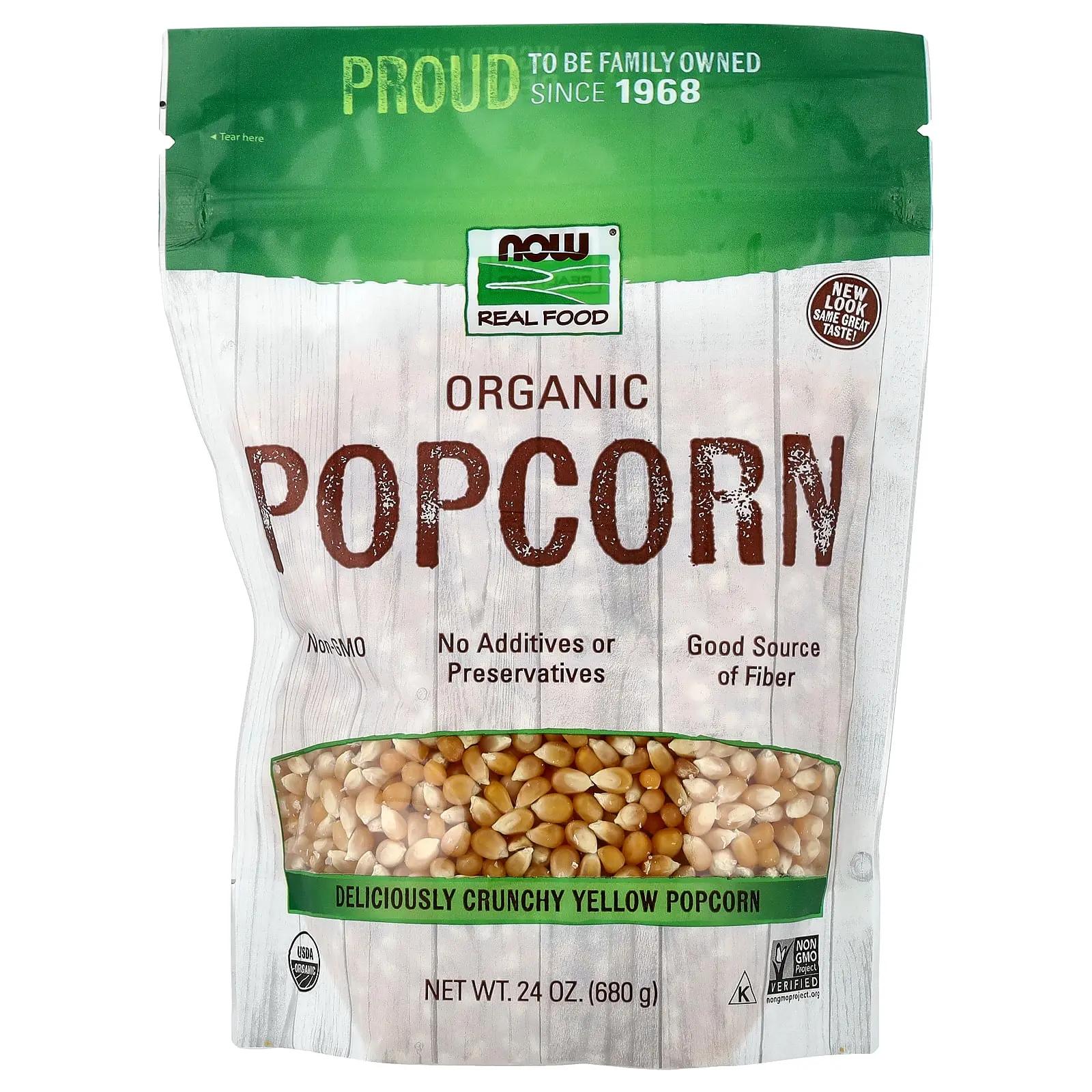 NOW Foods Real Food, Organic Popcorn, 24 oz (680 g)