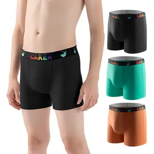 Carer 3 Pack Teen Boys Washable Underwear Reusable Cotton Boxer Briefs Front Leakproof Protection for Everyday Confidence Youth Age 4-18