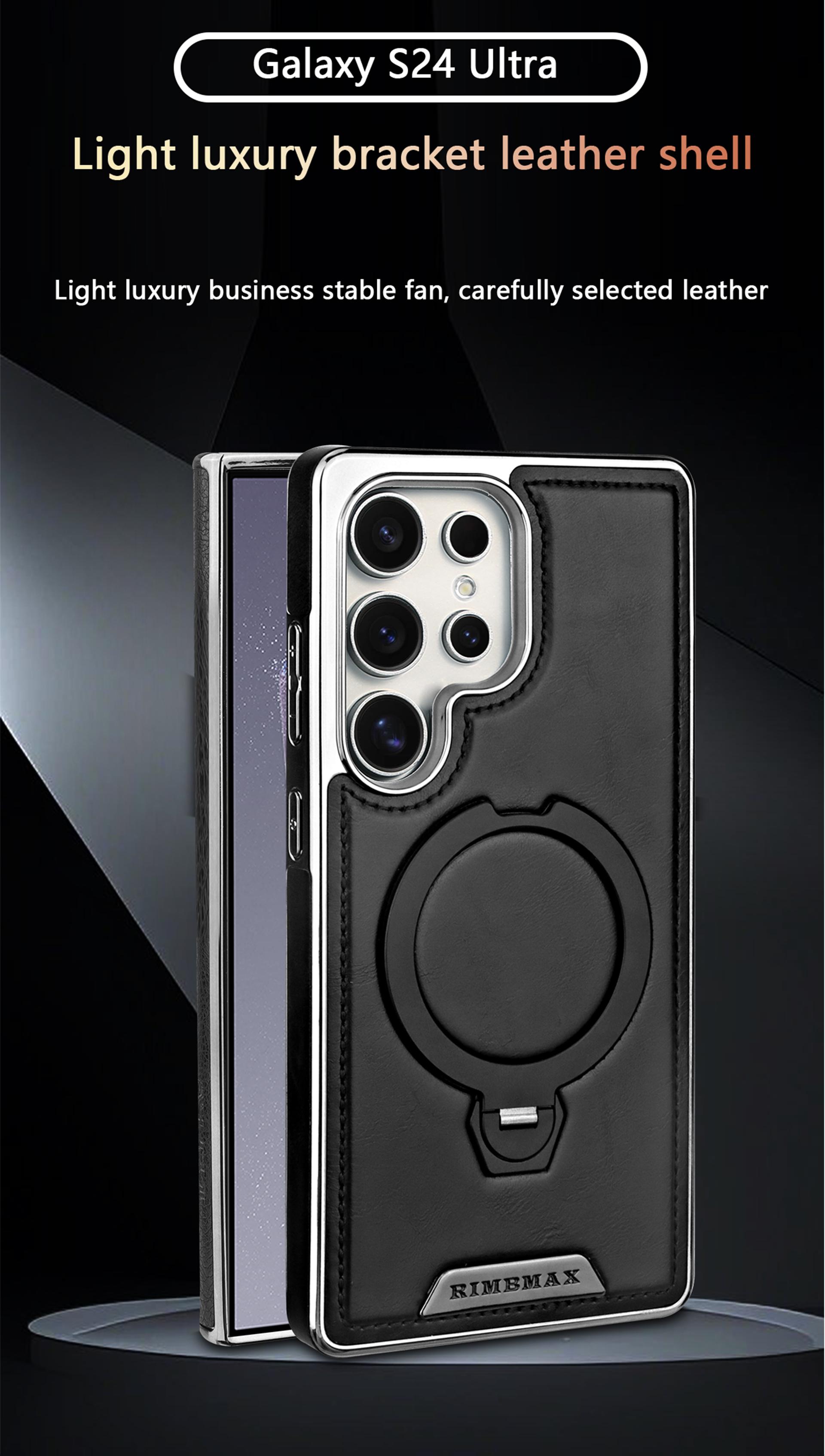 360° Rotating Magnetic Stand High-grade Leather Phone Case for Samsung Galaxy Samsung S25 Edge/S25Ultra/S24Plus/S23Ultra/S25/S24/S23 Business Men Luxury Full Shockproof Protective Case