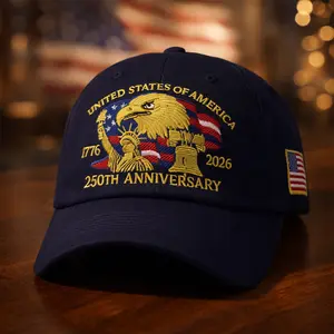 USA 250th Anniversary Hat 1776-2026 | Embroidered Baseball Cap | American Flag Eagle Liberty