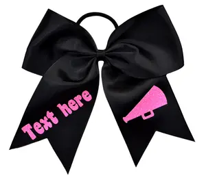 Design Your Own Custom Personalized Cheer Hair Bow In Sparkling Glitter Text