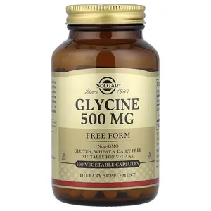Solgar Glycine, 500 mg, 100 Vegetable Capsules