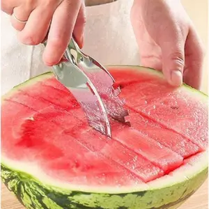 Watermelon Slicer Cutter Knife Server Corer Scoop - Stainless Steel, 1 Piece, Dishes for Slicing, Coring & Serving Watermelon, Easy to Clean
