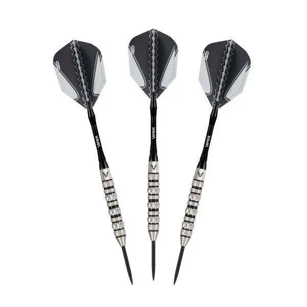Viper Diamond 90% Tungsten Steel Tip Darts, 22g Set with Slim Shape and Knurled Grip for Sisal Boards, Unisex, Aluminum, Shafts, Consistent Grip, Deep Grooves, Increased Scoring, Steel Darts, Lightweight, Secure Fit