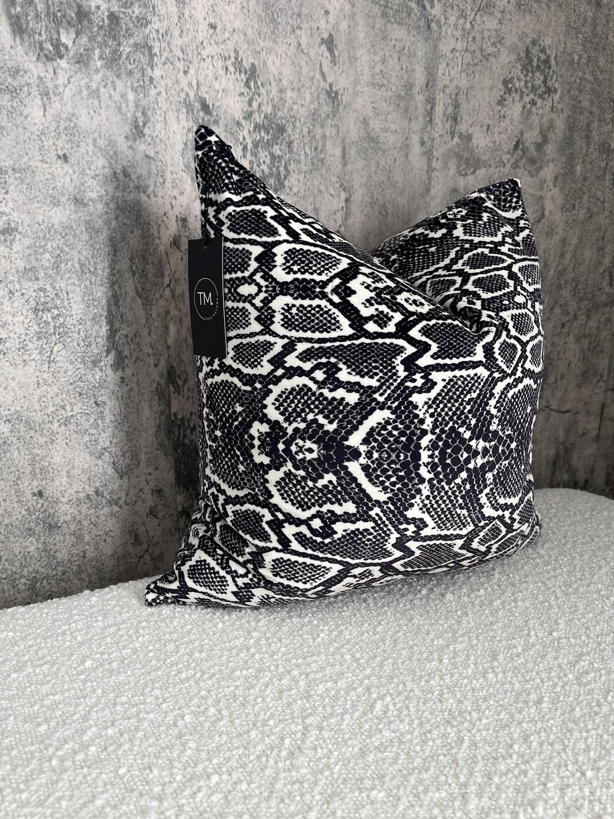 Python Velvet Luxx Pillow - Snake Skin Print with Velvet Finish