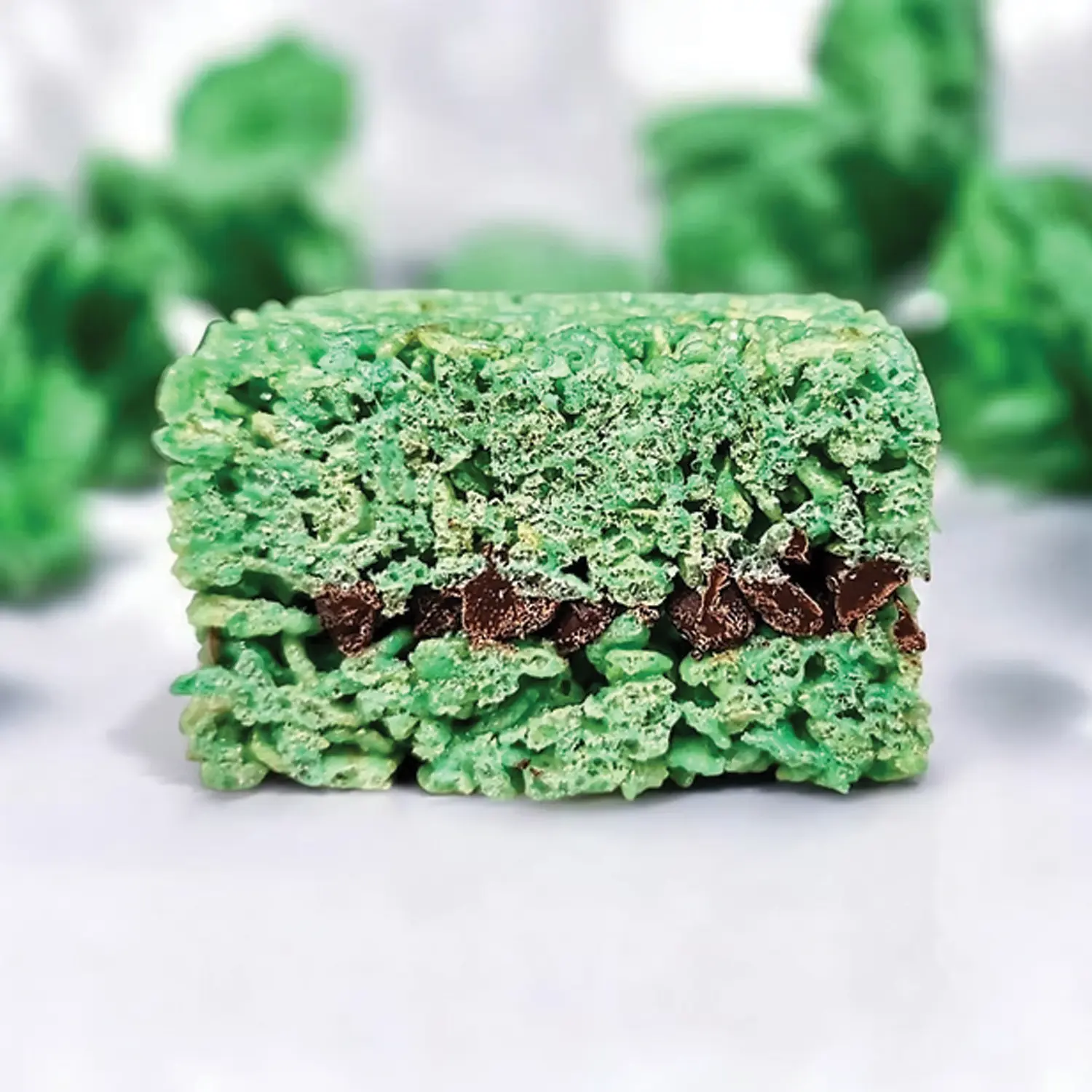 Mint Chocolate Chip Rice Crispie Treat from Carrie's Crispies