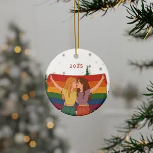 Kissing girls ornament | Ceramic Christmas ornament 2025
