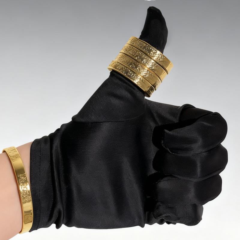 SS Gold-Finish Four-Ring Thumb Ring – Elegant Gold Shine & Distinct Four-Band Design for Versatile Styling