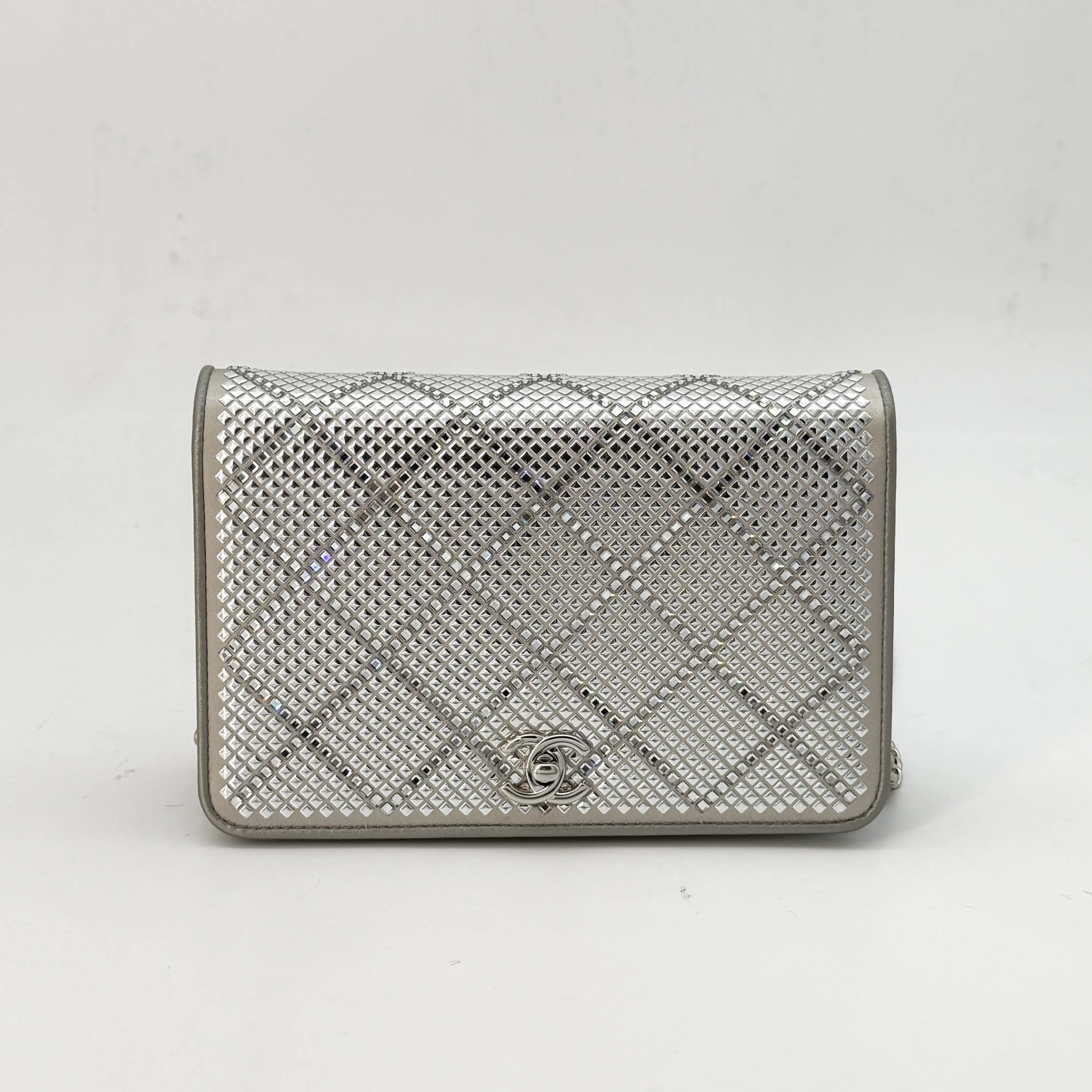 Pre-owned CHANEL crystal Crossbody Bags Wallet On Chain glitter crossbody bag