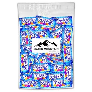 Snack Mountain Razzle Gum Candy, Retro Candy Gum in Bulk, 2-Piece Individually Wrapped Vintage Candy, Bulk Gum, Gum Pack, Variety Flavors Grape, Tangerine, Orange Gum, Blue Raspberry Gum 60s Candy, 60 Pack