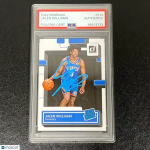 2022-2023 Panini Donruss Basketball #212 Jalen Williams Signed Card PSA AUTO Sla