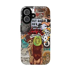 Trendy Treaty Oak Cowgirl Phone Case, Cool collage Style  Cover for iPhone 17 16 Pro Max 15 14 13 12 11 X 8 7 case
