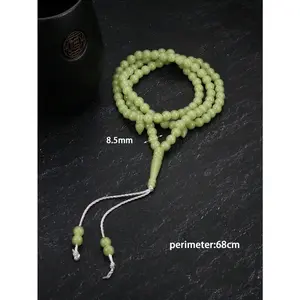 Unisex Vintage Light Green Dainty Boho Style Beaded Hand-Woven Beaded Necklace, 1-Piece Handmade Accessory for Prayer, Thanksgiving Gift, Beaded Necklaces,summerwins