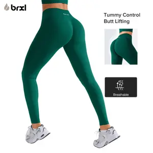 BRXL【Discount for live】Butt Lifting Tummy Control Leggings for Womens High Waisted No Front Seam Stretchy Gym Pilates Yoga Leggings-brxl-1