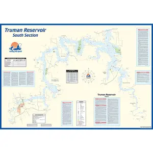 Truman Reservoir-South (South of Hwy 7) Fishing Wall Map