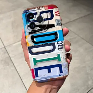 BADDIE Pattern with License Plate Design Phone Case , Soft Silicone, Fully Protected and Shockproof Cover For iPhone 17 16 15 Pro Max 14 13 12 11 X Plus Air 17e Mini