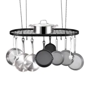 【Summervibes】VEVOR Hanging Pot Rack,  , 32 inch Hanging Pot Rack Ceiling Mount, Ceiling Pot Rack with 12 S Hooks, 80 lbs Loading Weight, Ideal for Home, Restaurant, Kitchen Cookware, Utensils Organiser Hangable