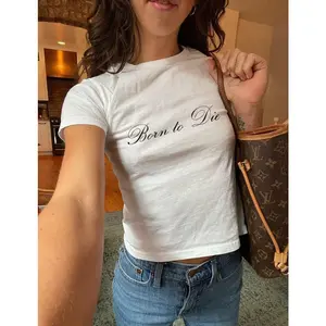 Born to Die Baby Tee Lana Del Ray, T-shirt, Disco Ball T-shirt, Stockholm Style, Gift T-shirt, Y2k, 2000s, Woman Outfit, Cute - Etsy in 2024 Stockholm fashion, Clothes for women, Music clothes