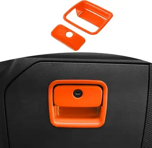 RT-TC for Jeep JL Glove Box Compartment Latch Handle Trim Cover for Jeep Wrangler JL JLU 2018 up for Gladiator JT 2020 up Orange Interior Accessories