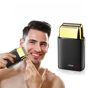 Electric Shaver, 1 Box Portable Rechargeable Hair Trimmer, Double Blade Design Shaver for Wet and Dry Use, Perfect Grooming Kit for Men, Hair Clipper Handles, Shaving Products