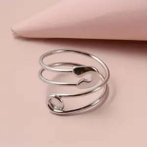 Stainless Steel Unique Pin-Shaped Adjustable Fitted Ring, Decorative Pins Ring for Stylish Daily Outfits, Adjustable Fitted Rings, Decorative Pins Rings
