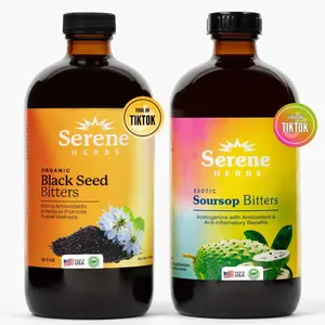 Soursop & Black Seed Bitters Bundle – Organic Herbal Detox for Digestive Support & Immune Health by Serene Herbs – Non-GMO, 32 oz (16 oz Each), 64 Servings