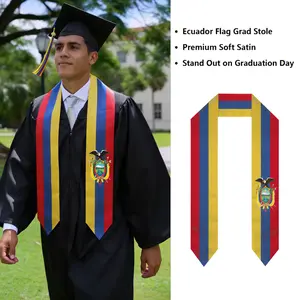 Ecuador National Flag Graduation Stole | Ecuadorian Heritage Honor Grad Sash,Graduation Sash/Stole/Scarf International Study Abroad Adult Unisex Ecuador,cords for graduation