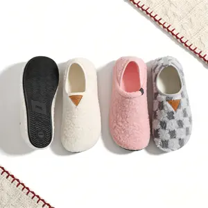 [Slip-On House Shoes] Men's & Women's Slip-On House Shoes - Soft Fabric Upper & Cushioned Insole, Non-Slip Rubber Sole, Breathable Casual Slippers for Home, Office, All-Season Indoor/Outdoor House Shoes, Cute Slippers, Slippers For Women, Slippers Indoor