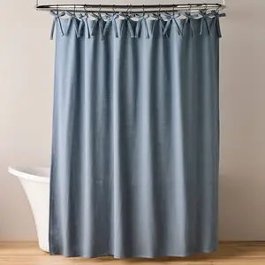 Ribbon Tie Shower Curtain Sterling Blue - Hearth & Hand with Magnolia