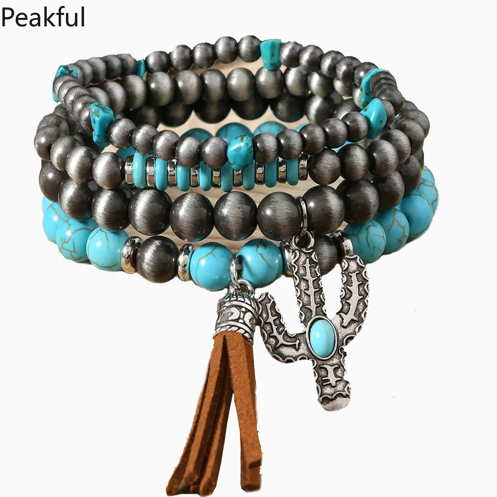Retro Feather Casual Hat (6-Piece Set) | Hand-Woven Bracelet | Unisex Leather Wristband | Men's Bracelet