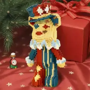 2026 New Wwjd Magician Clown Bear Building Blocks 3D Puzzle Model, Handmade Decorative Gift for Birthday Christmas New Year
