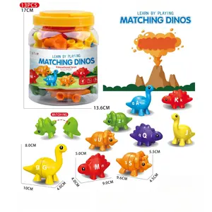 Double-Sided Alphabet Matching & Counting Dinosaur Toys| ABC Uppercase & Lowercase Letters| Preschool Sensory Sorting Educational Toy Set for Kids Ages 3+| Fine Motor Skills Training for Boys & Girls