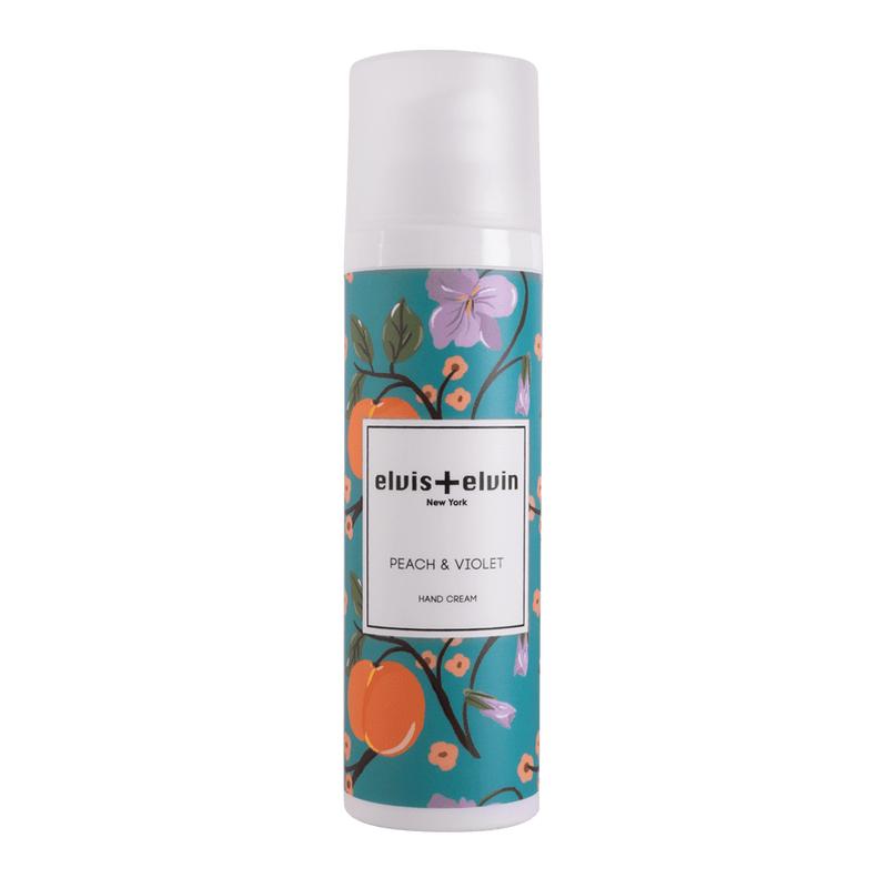 Elvis-Elvin Silky Floral Scent Hydrating Hand Cream - 75ml Peach & Violet Fragrance, Hyaluronic Acid-Infused Lightweight Moisturizing Formula with Oil, Soothing Deep Therapy for Hand Care
