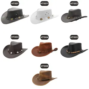 RESISTANCE Premium Australian Style Leather Cowboy Cowgirl Hat Shapeable Outback Hat for Men and Women