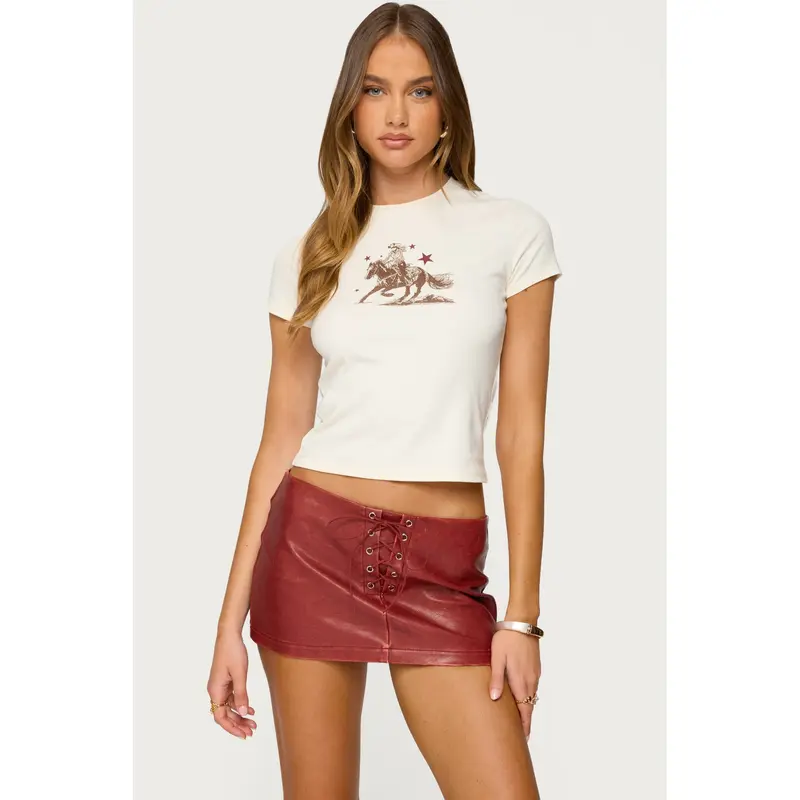 T-shirt Western à Zip - Couleur Rouillé, Taille Petit/moyen - Neuf Avec Léger Défaut
