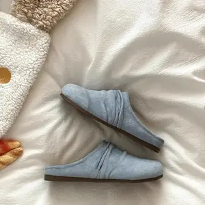 Low-Heel Closed-Toe Slides - Slip-on Loafers/ Summer Mules, Women Shoesaa