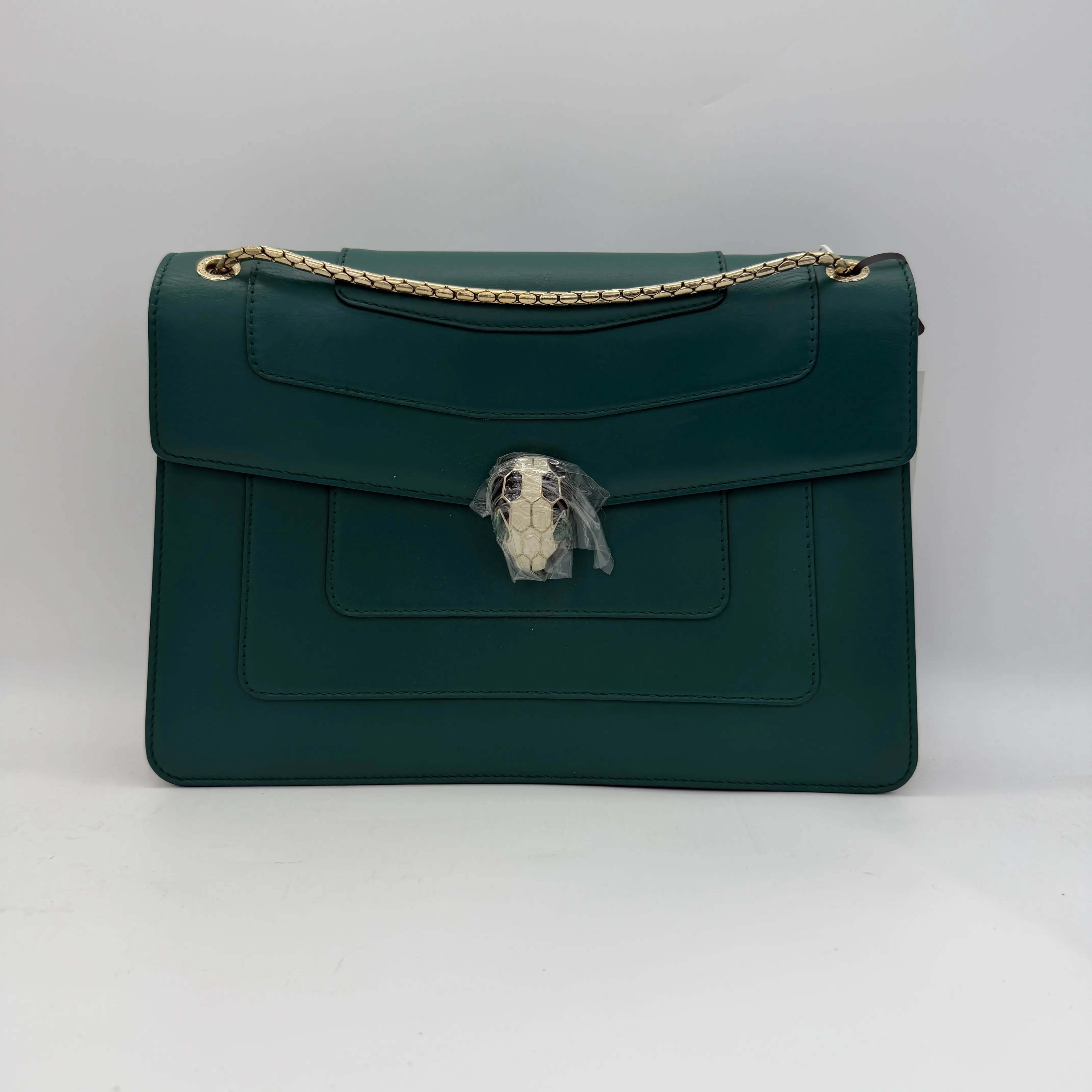 Pre-owned Bvlgari Green Medium Serpenti Chain Bag