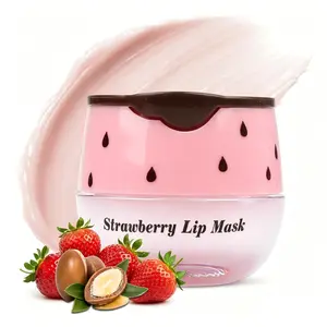 Overnight Lip Mask, Deep Hydrating Sleeping Lip Mask Infused Hyaluronic Acid & Shea Butter, Long Lasting Moisturizing Strawberry Lip Balm Repair Dry Chapped Lips for Soft Smooth Lips